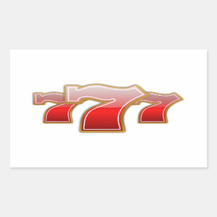 Sticker Rectangulaire Lucky Sevens - Slot Machine Jackpot
