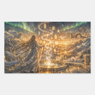 Sticker Rectangulaire Lumière Elfique Dorée Fantastique – Fantastique Im