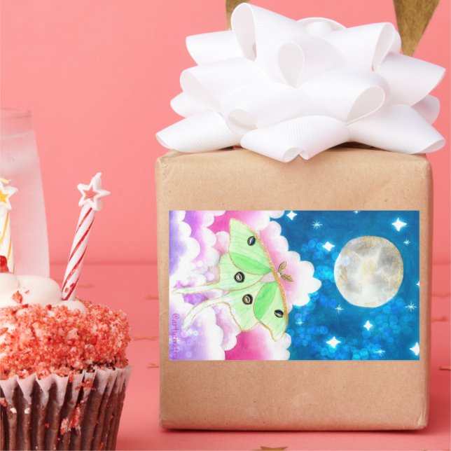 Sticker Rectangulaire Luna Moth (Fête)