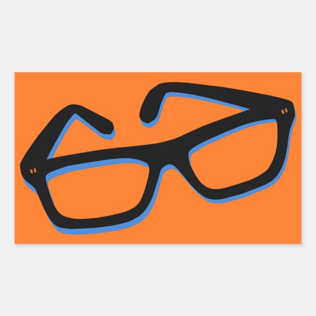 Sticker Rectangulaire Lunettes de nerd cool (Devant)