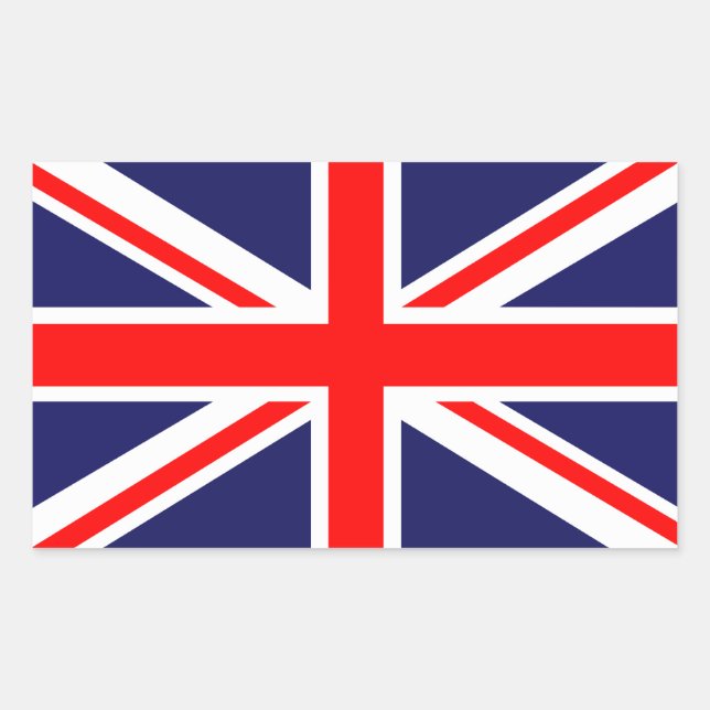 Sticker Rectangulaire L'Union Jack classique (Devant)