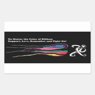Sticker Rectangulaire Lutter contre le cancer : tous les rubans comptent