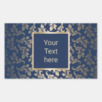 Luxe Gold Ornament Elégant Marine Blue Salon