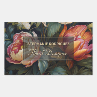 Sticker Rectangulaire Luxueuse peinture florale hollandaise Design flora
