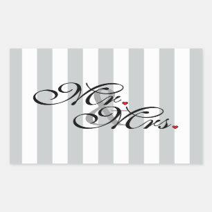 Sticker Rectangulaire M. et Mme Cliquer pour Customiser les bandes de co