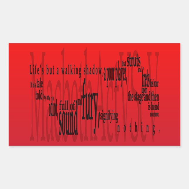 Sticker Rectangulaire Macbeth Shakespeare : 'La vie n'est qu'une ombre d (Devant)