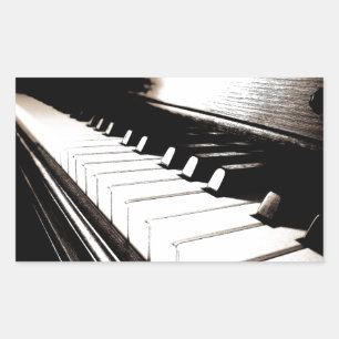 Sticker Rectangulaire Macro Touches de piano