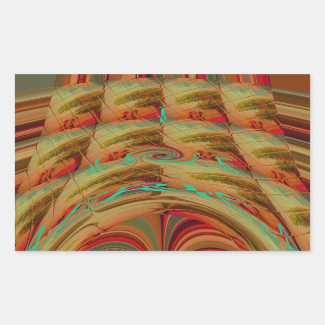 Sticker Rectangulaire Magnifique Africain traditionnel Golden Brown Moti (Devant)