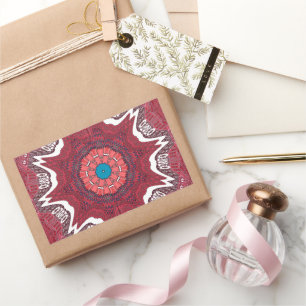Sticker Rectangulaire Magnifique Belle Sindhi ethnique Tribal Imprimé ve