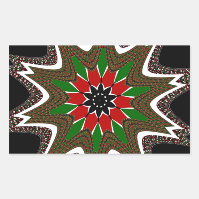 Sticker Rectangulaire Magnifique Motif Culturel Kenya Géométrique (Devant)