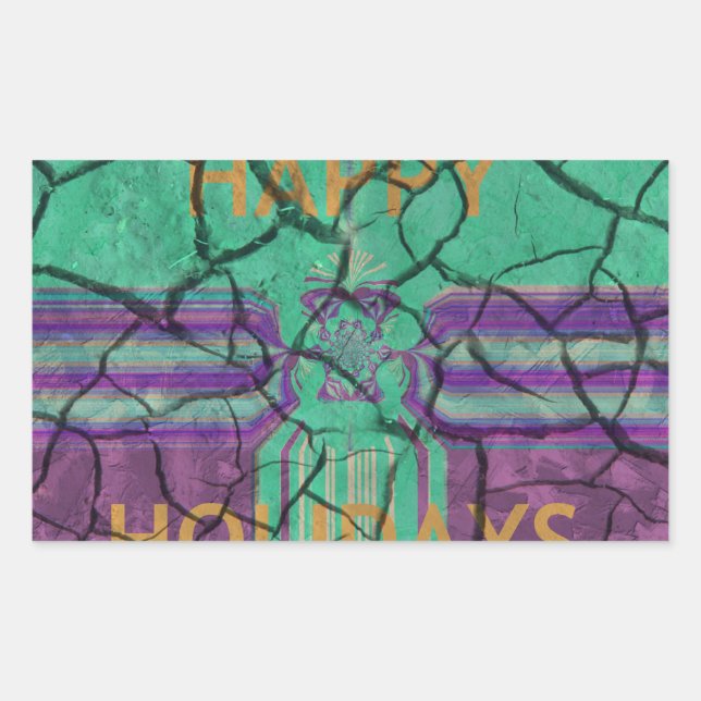 Sticker Rectangulaire Magnifique rustique fissuré boue amour guérit art  (Devant)