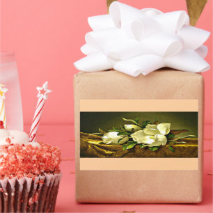 Sticker Rectangulaire Magnolias sur le tissu en velours or