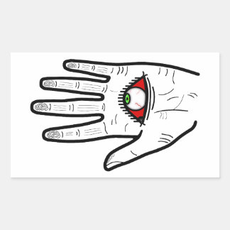 Sticker Rectangulaire Main oculaire omnisciente