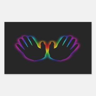 Sticker Rectangulaire mains de guérison 5