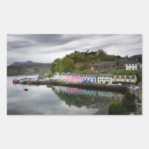 Sticker Rectangulaire Maisons colorées en Portree, Skye