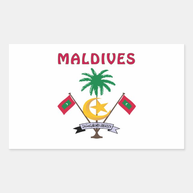 Sticker Rectangulaire MALDIVES Armoiries (Devant)