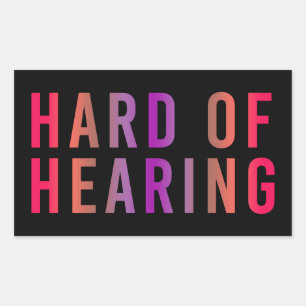 Sticker Rectangulaire Malentendante, Perte auditive, Sourde