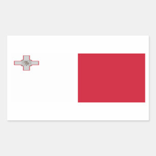 Sticker Rectangulaire Malte/drapeau maltais