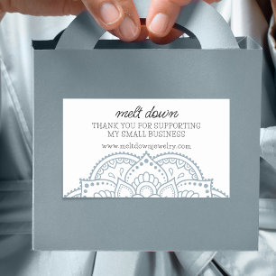 Sticker Rectangulaire Mandala Moderne Merci pour les Petites Entreprises