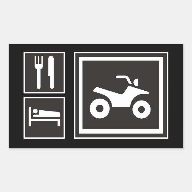 Sticker Rectangulaire Mange Sleep QUAD ! (Devant)
