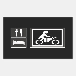 Sticker Rectangulaire Manger. Dormir. MARCHE !