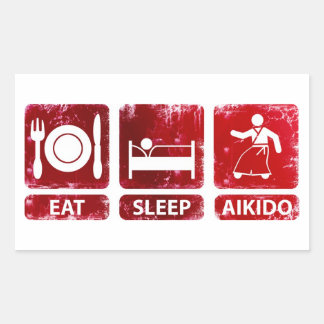 Sticker Rectangulaire Mangez l'aïkido