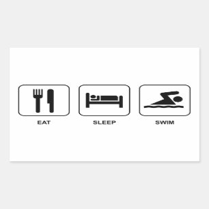 Sticker Rectangulaire Mangez le bain de sommeil