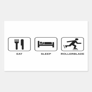 Sticker Rectangulaire Mangez le sommeil font du roller