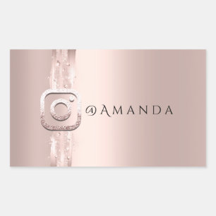 Sticker Rectangulaire Manifestation de maquillage sur les médias sociaux