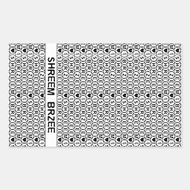 Sticker Rectangulaire Mantra argent White Chant Shreem Brzee (Devant)
