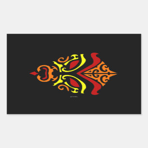 Sticker Rectangulaire Maquillage orange tribal de masque de Kabuki de