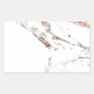 Sticker Rectangulaire marbre veine or rose