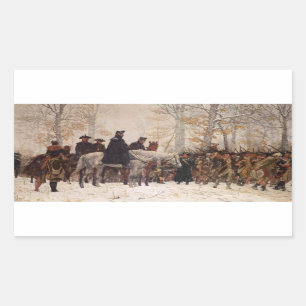 Sticker Rectangulaire Marche à Valley Forge - William Trego (1883)
