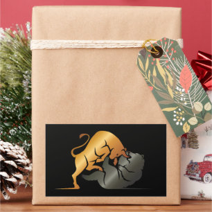 Sticker Rectangulaire Marchés Stocks Bull et Ours sur mesure