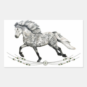 Sticker Rectangulaire Mare islandaise de Cheval Grá