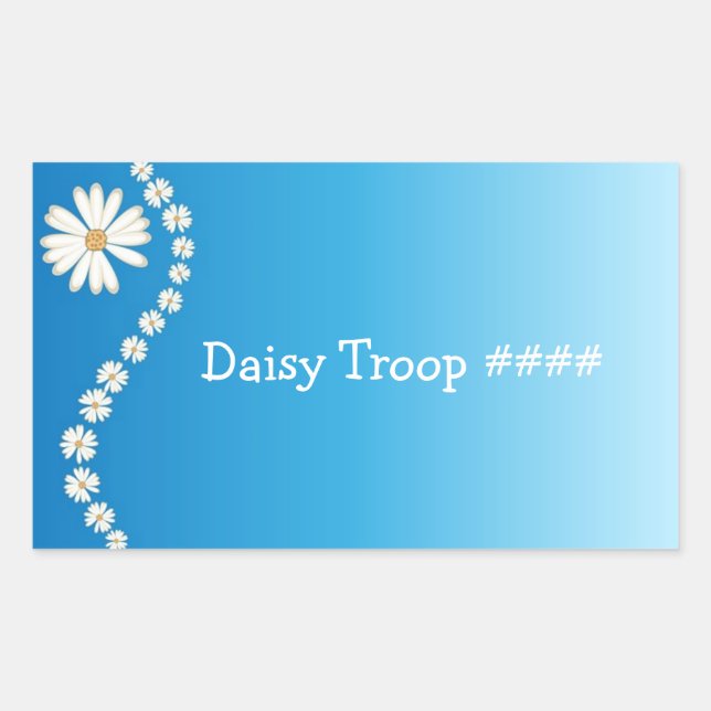 Sticker Rectangulaire Marguerite de fille scout (Devant)