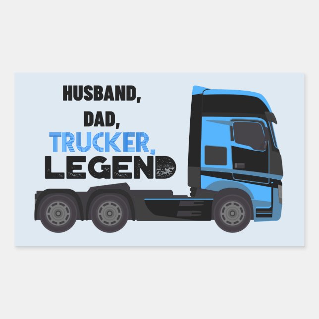 Sticker Rectangulaire Mari Papa Trucker Légende Drôle (Devant)