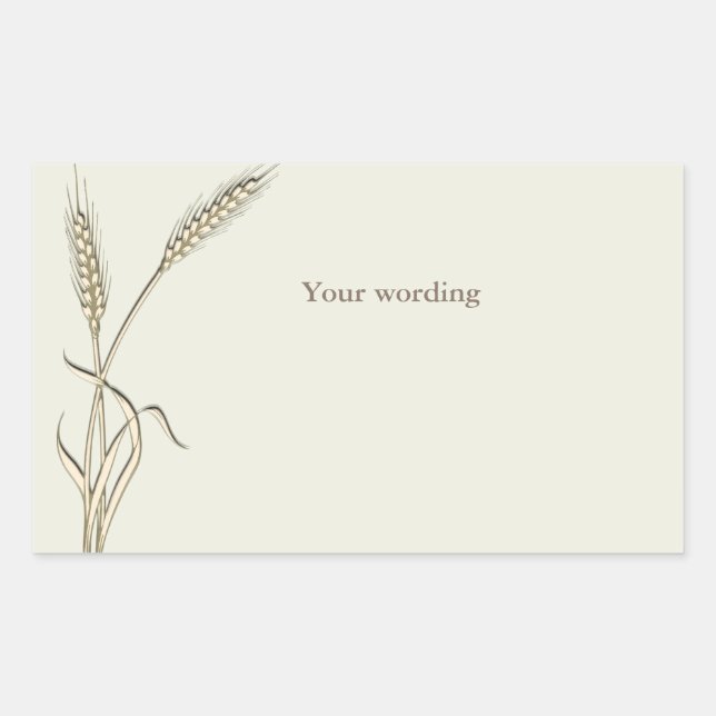 Sticker Rectangulaire Mariage campagnard de blé à herbe simple (Devant)