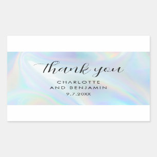 Sticker Rectangulaire Mariage manuscrit minimaliste Iridescendant modern