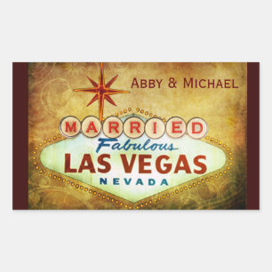 Sticker Rectangulaire Marié dans Fabulous LAS VEGAS