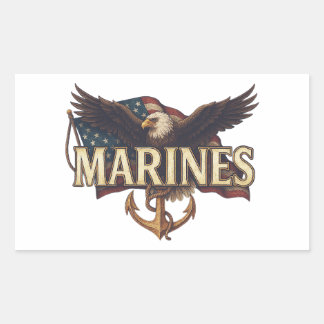 Sticker Rectangulaire Marine Corps Veteran Logo Emblem