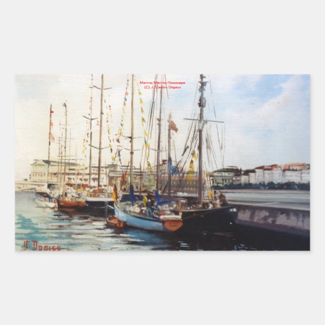 Sticker Rectangulaire Marine/Marine/Seascape (Devant)