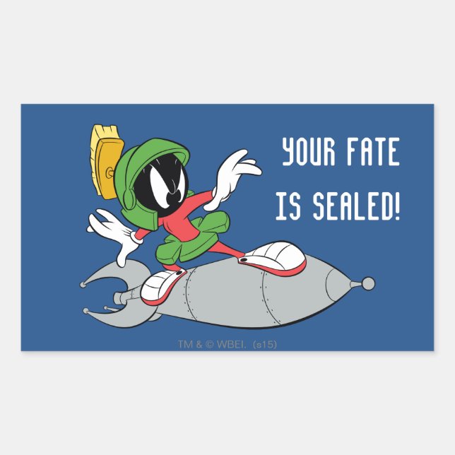 Sticker Rectangulaire MARVIN MARTIAN™ Riding Rocket (Devant)