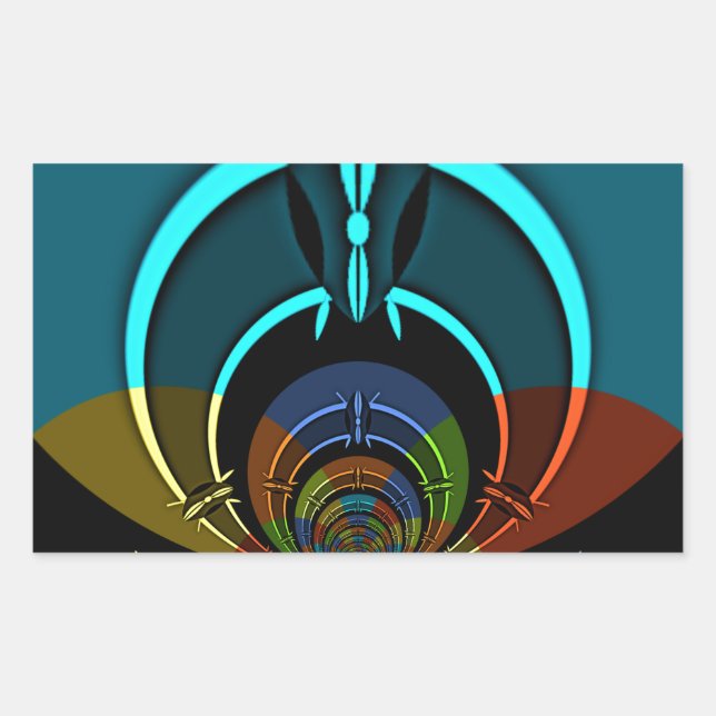 Sticker Rectangulaire Masaï couleurs Hakuna Matata (Devant)