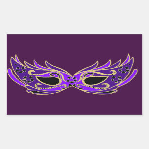Sticker Rectangulaire Masque de mascarade de pourpre royal