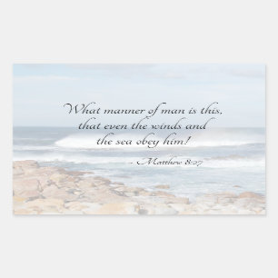 Sticker Rectangulaire Matthieu 8:27 Jésus calme la tempête, Bible Verse