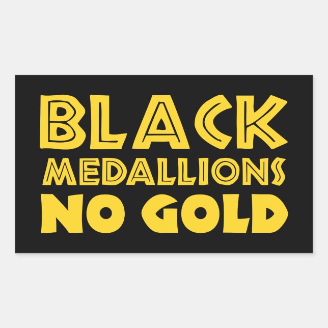 STICKER RECTANGULAIRE MÉDALLIONS NOIRES PAS D'OR (Devant)