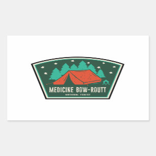 Sticker Rectangulaire Medicine Bow-Routt Camping forestier national