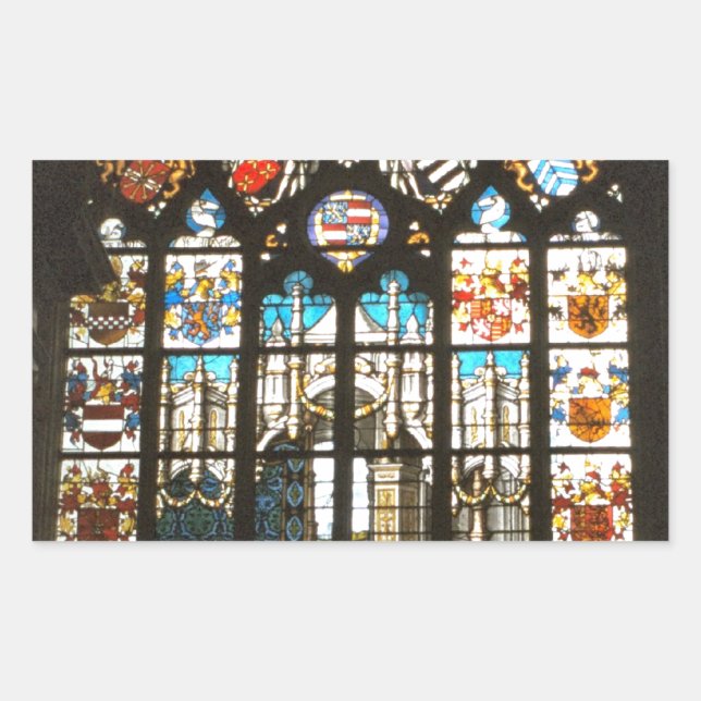 Sticker Rectangulaire Medieval stained glass window, Hollande (Devant)