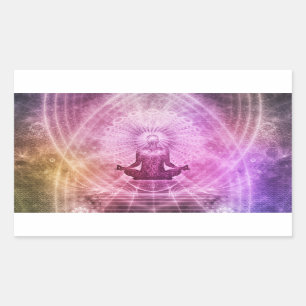 Sticker Rectangulaire Méditation du Yoga spirituel Zen coloré
